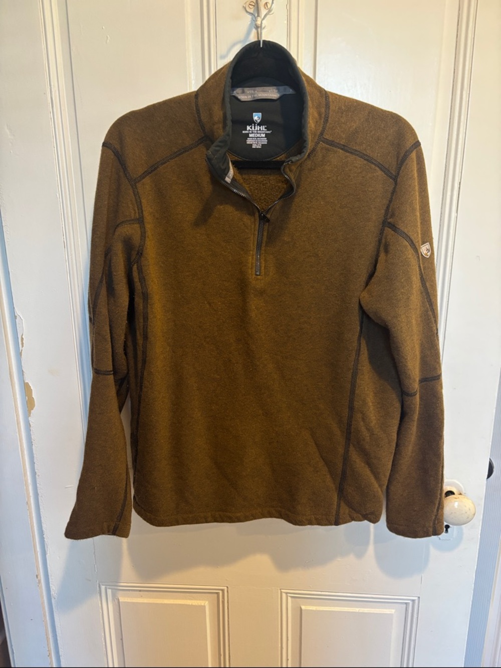 Kuhl Men's Brown Zip-Neck Fleece Pullover